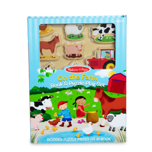 Melissa & Doug On the Farm Book & Puzzle Play Set