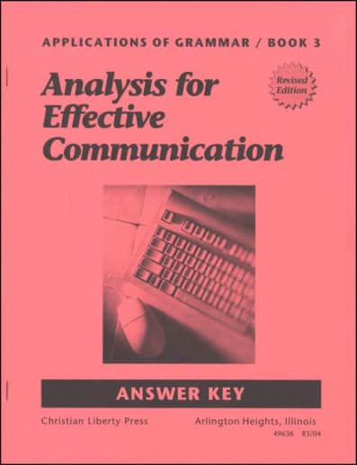 Applications of Grammar 3 Answer Key