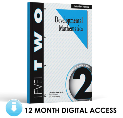 Developmental Math: Level 2 Solution Manual | Addition: Concepts and Basic Facts (12 Month Access)