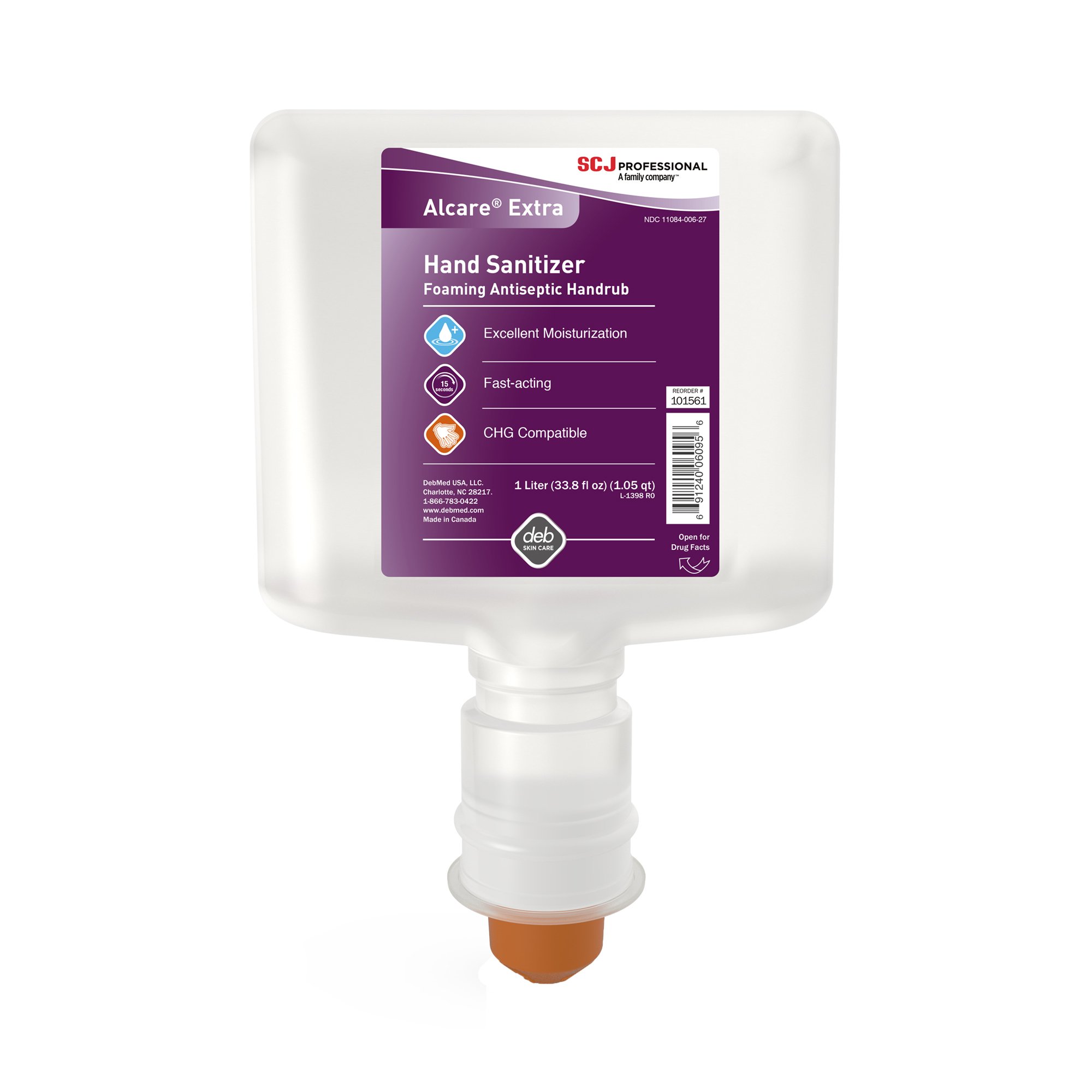 Alcare Extra Foaming Hand Sanitizer, 1000 mL Refill, Unscented MK 1112888