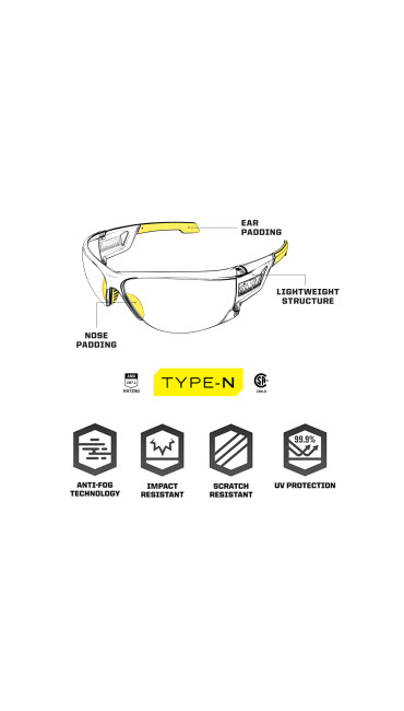 Type-N | Amber Frame | Amber Lens, Amber/Black, large