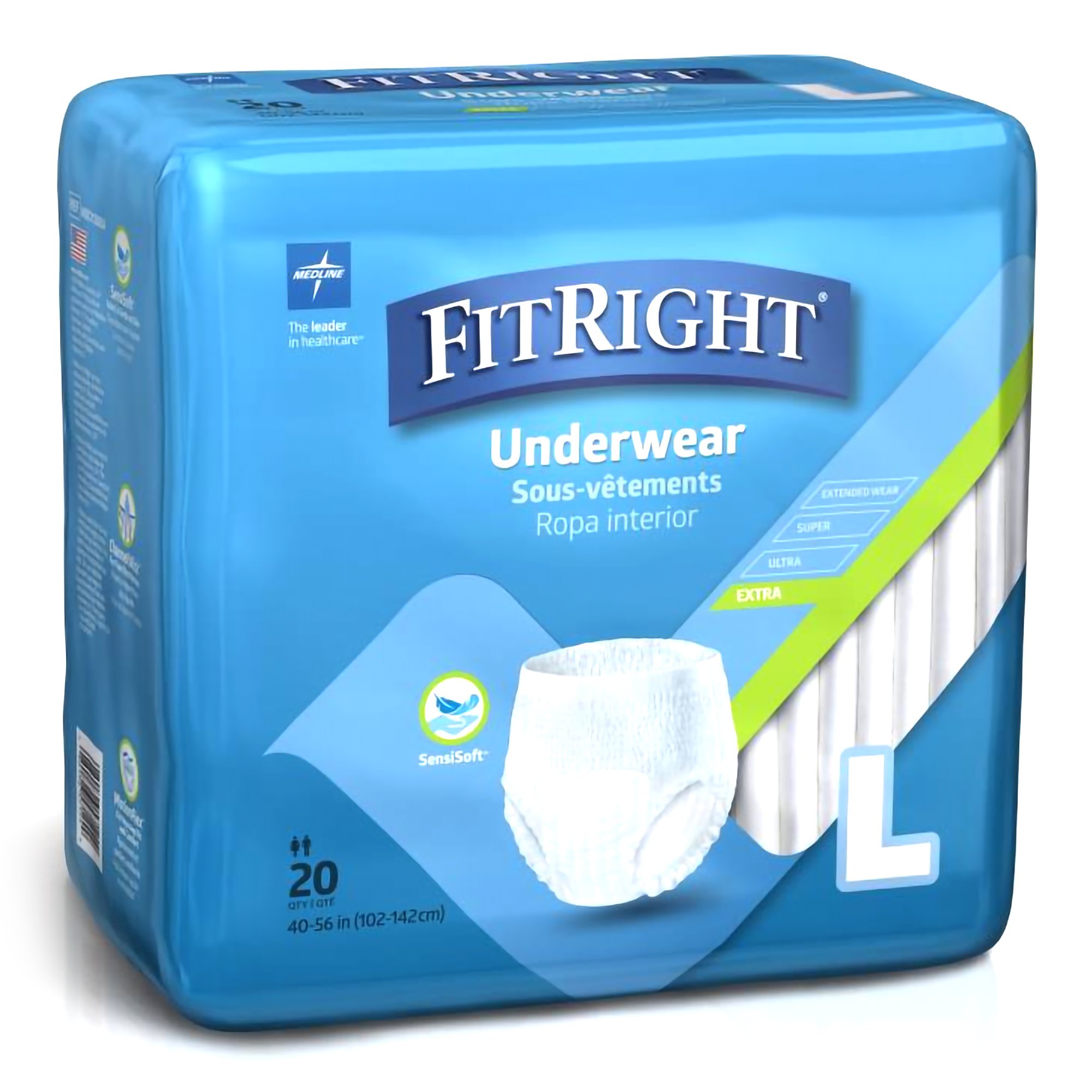 Absorbent Underwear FitRight Extra Pull On with Tear Away Seams Adult Large Unisex Disposable Moderate Absorbency MK 919703