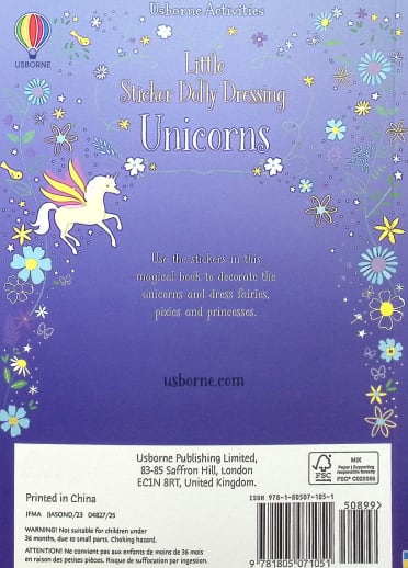 Little Sticker Dolly Dressing - Unicorns (Usborne)