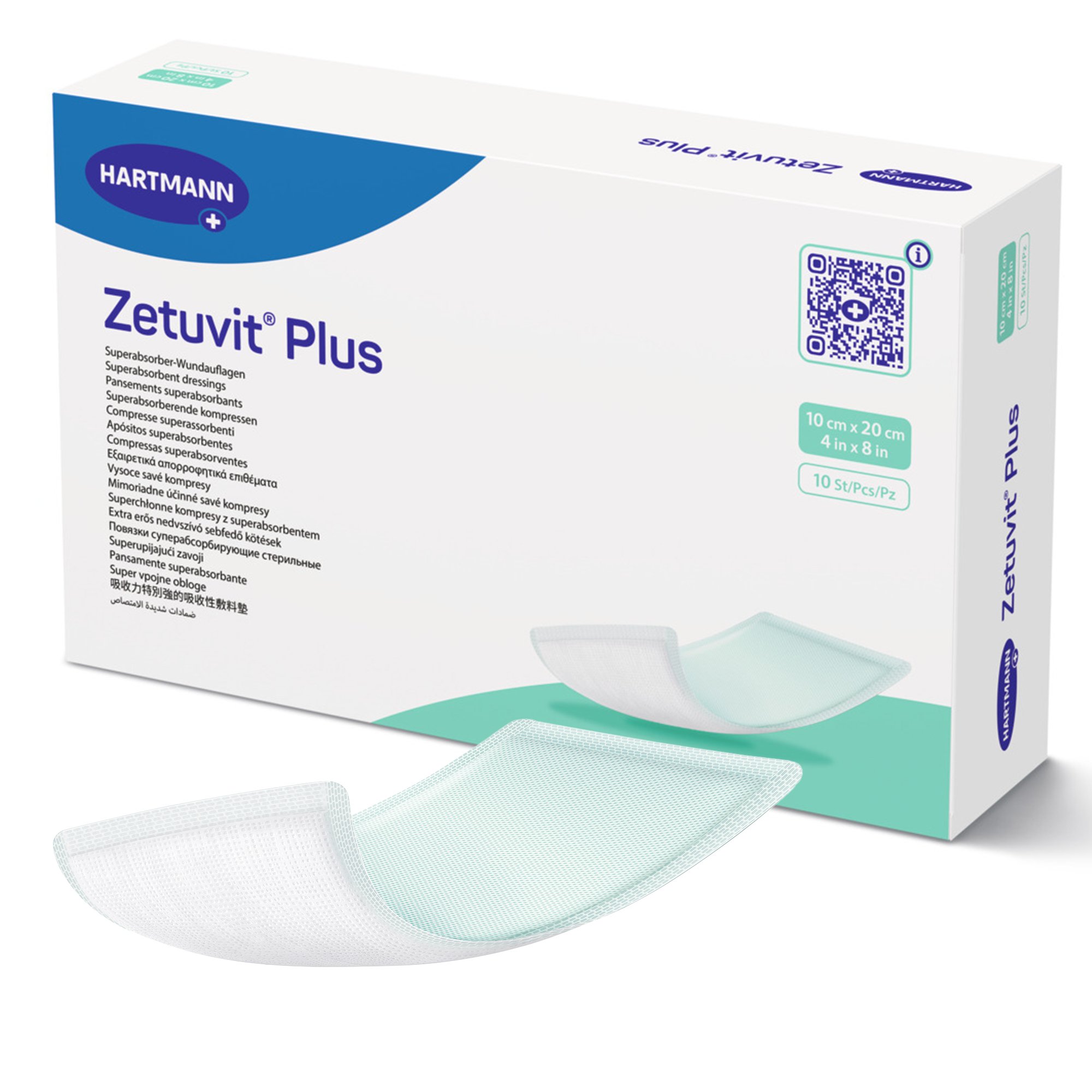 Zetuvit Plus Sterile Superabsorbent Dressing, 4 x 8 Inch MK 1161229