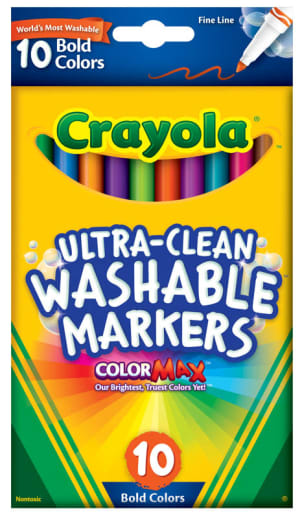 Crayola Ultra-Clean Washable Fine Line Markers - Bold 10 Count