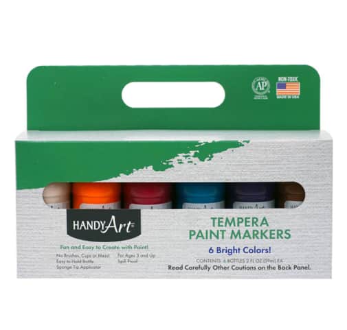 Handy Art Tempera Secondary Colors Paint Markers Set of 6 (2 oz)