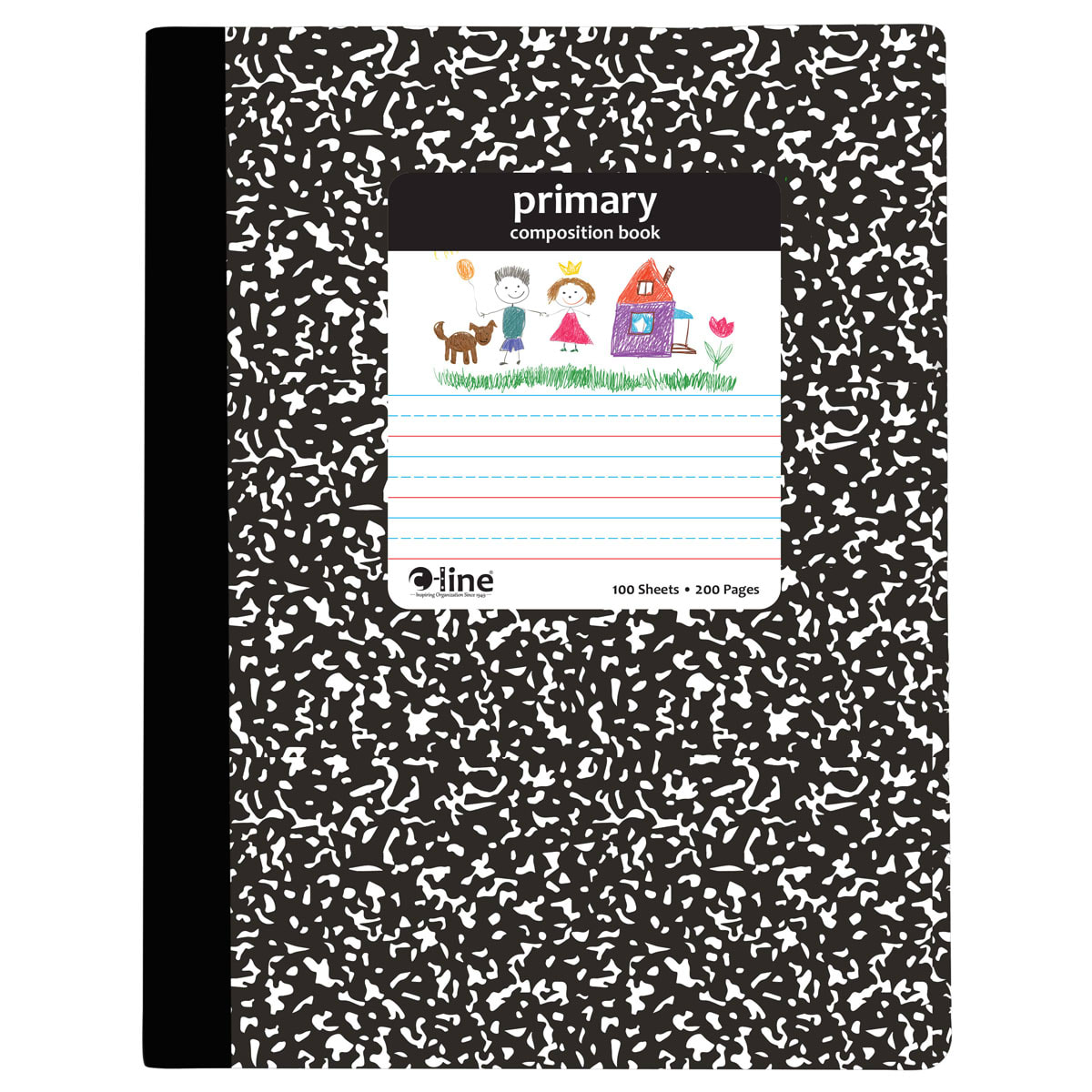 Primary Composition Book, Primary Ruled, Black Marble