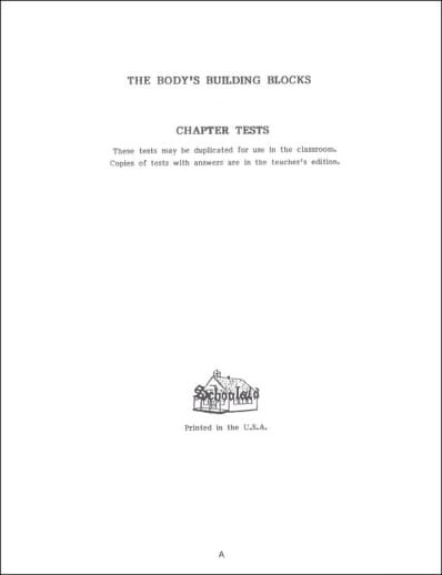 Body's Building Blocks Tests - Grades 5-6