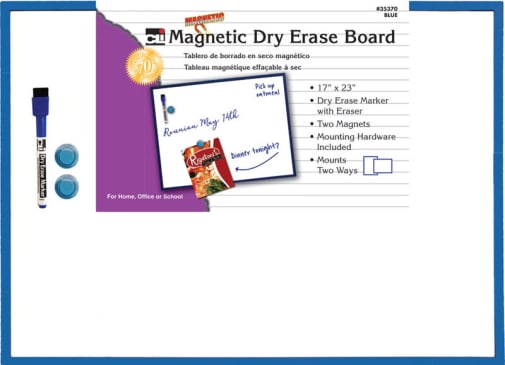 Magnetic Dry Erase Board 17"x23" - Blue
