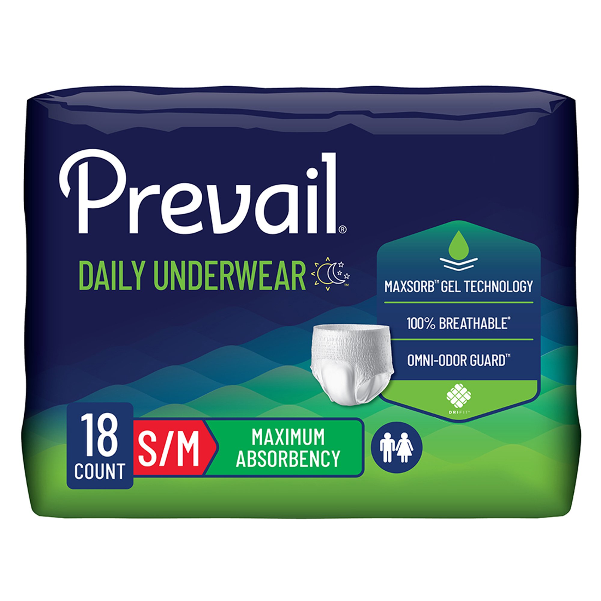 Prevail Maximum Absorbent Underwear, Small / Medium MK 450592