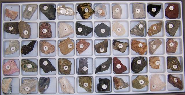 Rock and Mineral Educational Collection in Collection Box - 18 Pieces with Description Sheet and Educational Information