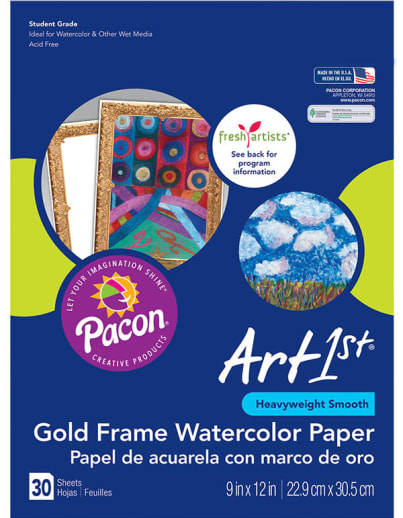 Gold Frame Watercolor Paper