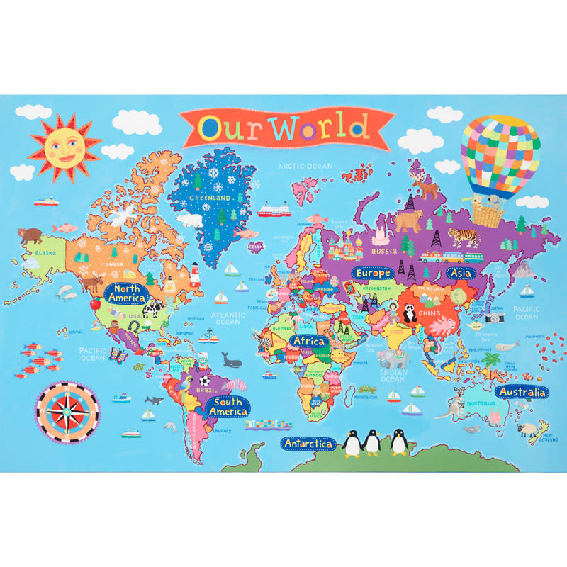 Kid's World Wall Map 24"x 36"