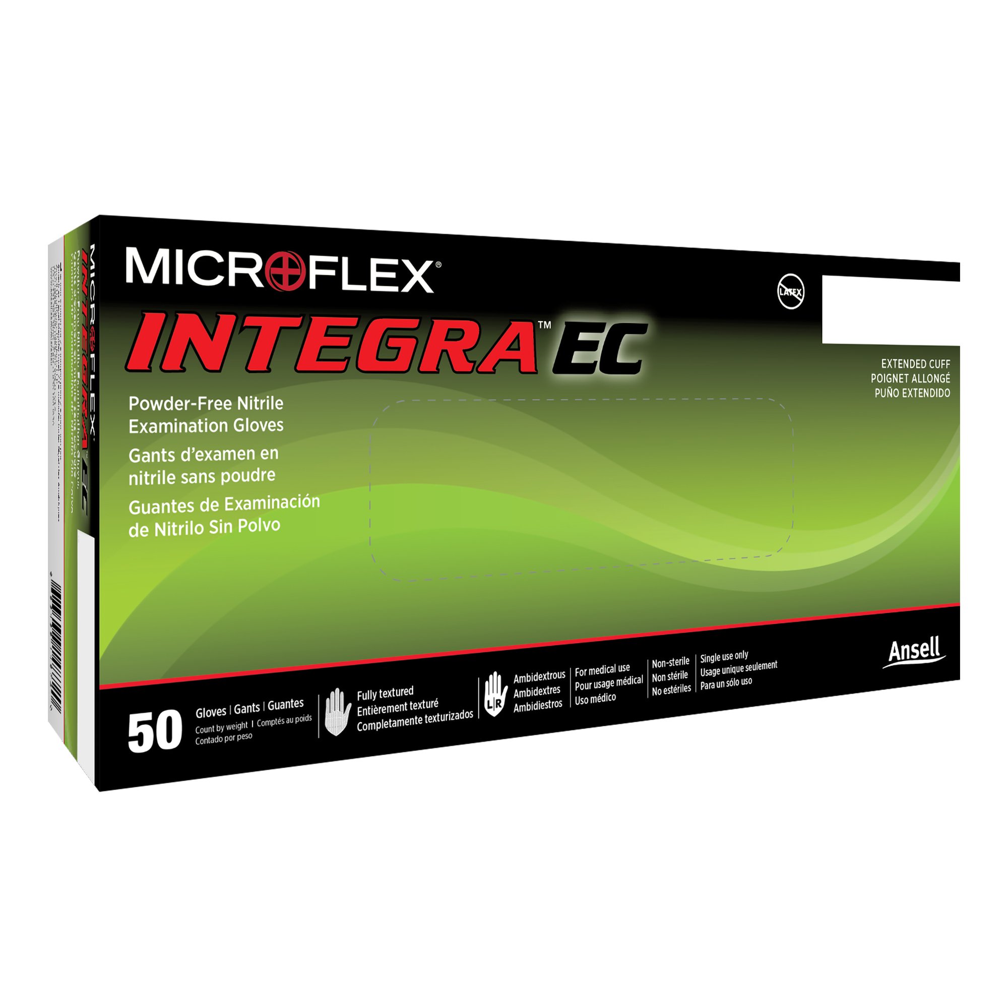 Integra EC Nitrile Extended Cuff Length Exam Glove, Large, Blue MK 1002229
