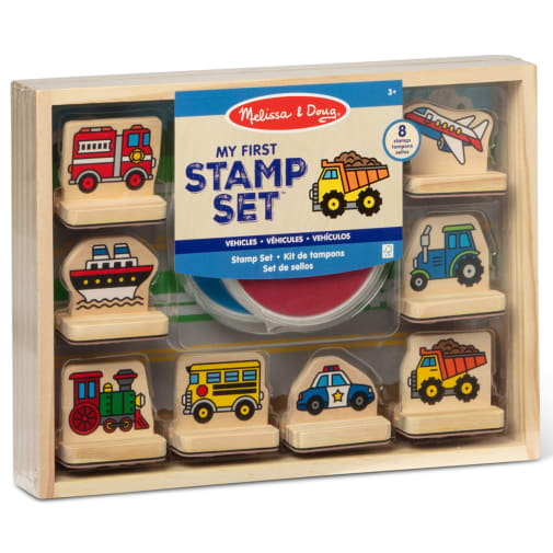 Melissa & Doug My First Wooden Stamp Set - Vehicles