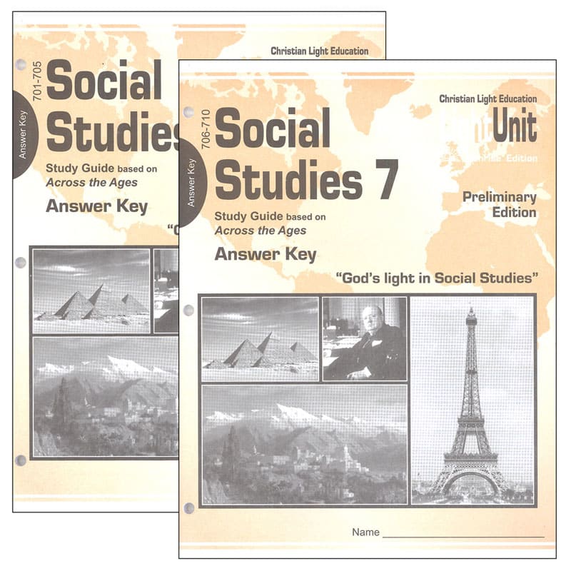 Christian Light Social Studies 701-710 LightUnit Answer Key Set Sunrise Preliminary Edition