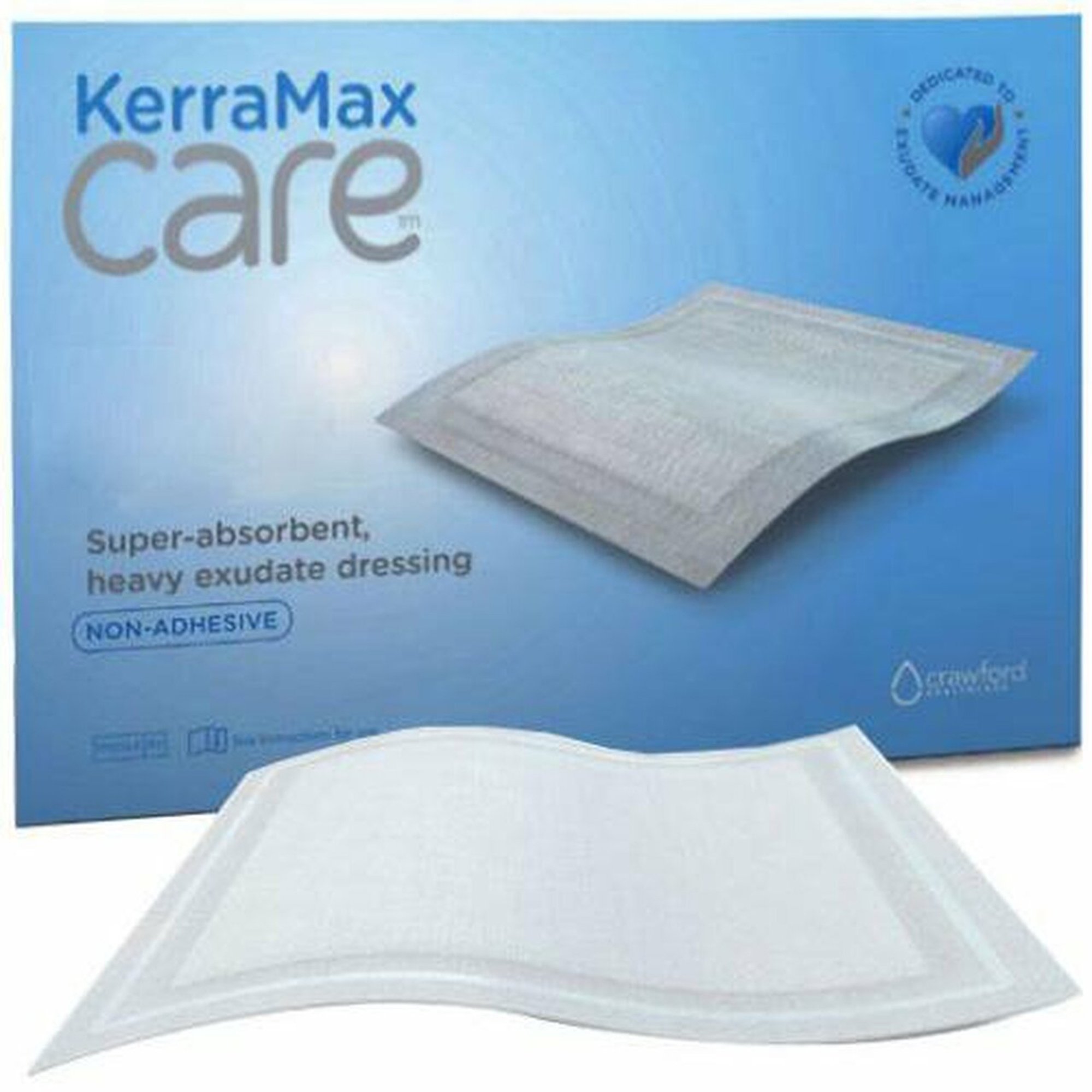 KerraMax Care Gentle Border Super Absorbent Dressing, 4 x 4 Inch MK 1189350