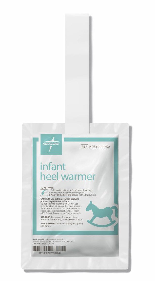 Instant Infant Heel Warmer Medline Heel One Size Fits Most Plastic Cover / Gel Disposable MK 1148034