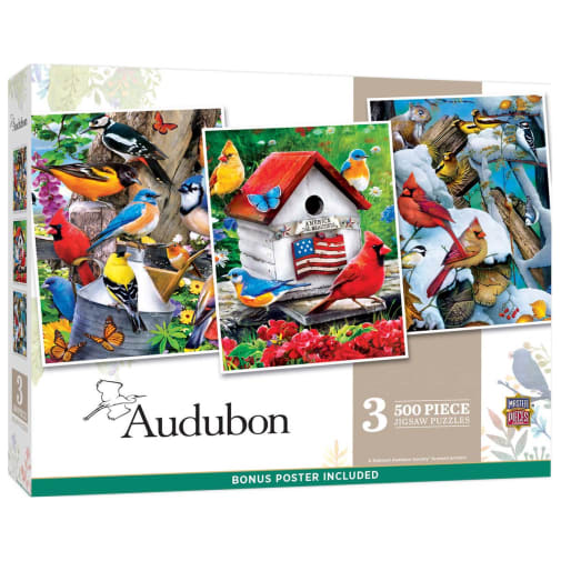 Audubon - 3 Jigsaw Puzzles (500 pieces each)