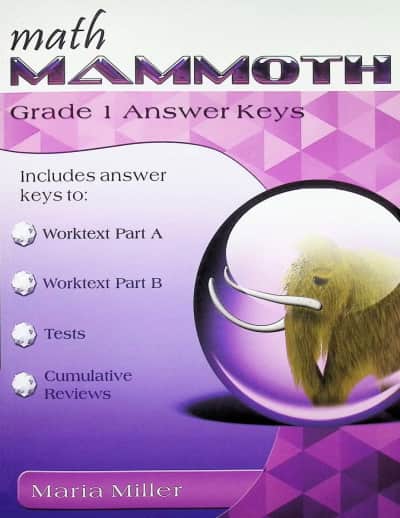 Math Mammoth Grade 1 Answer Keys (2012 Edition, Full Color)