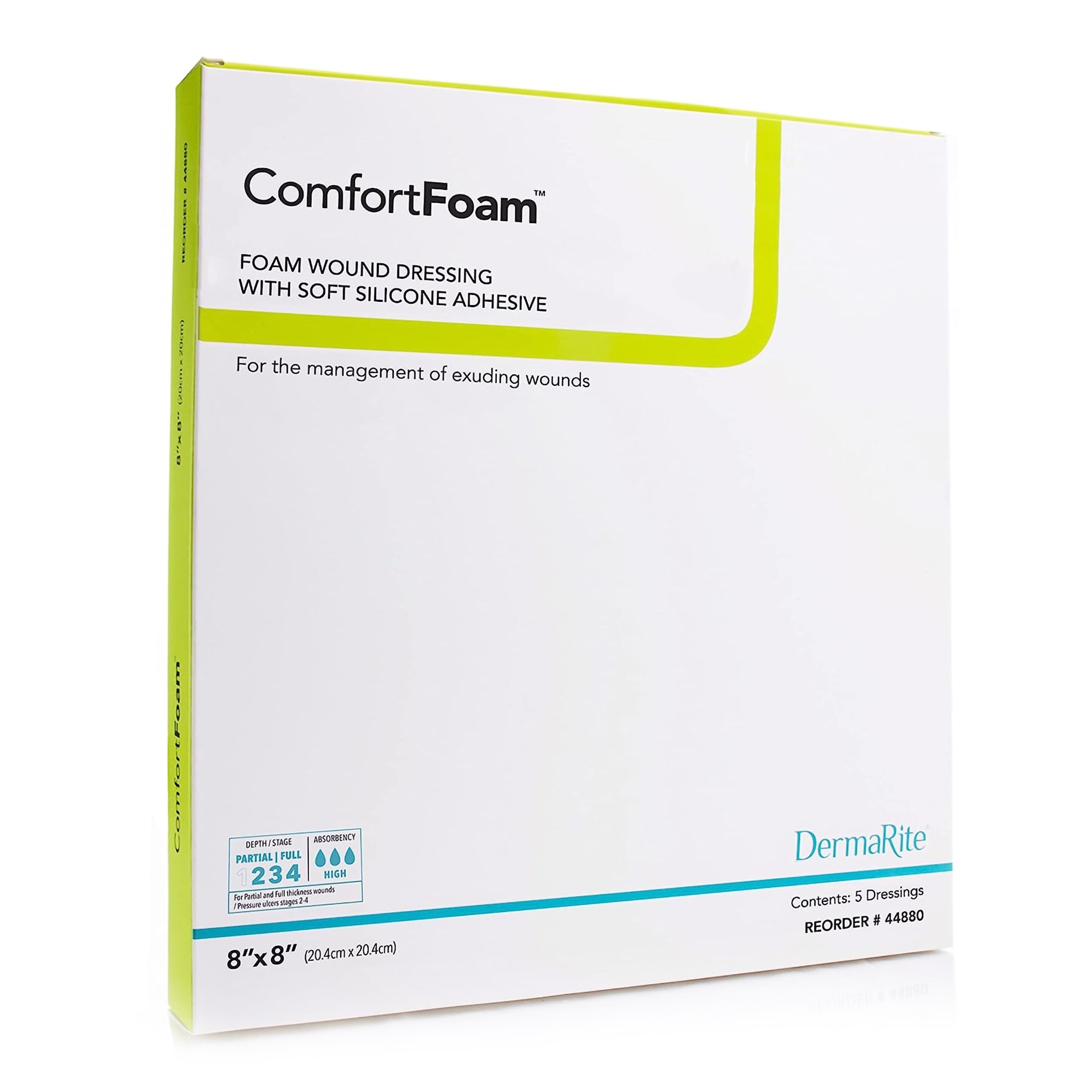 ComfortFoam Silicone Adhesive without Border Silicone Foam Dressing, 8 x 8 Inch MK 946536