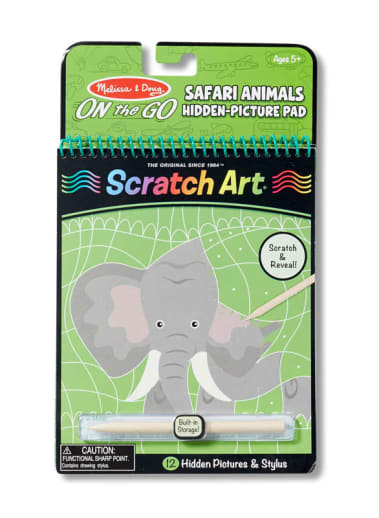 Melissa & Doug Scratch Art Safari Animals Hidden-Picture Pad (On the Go)