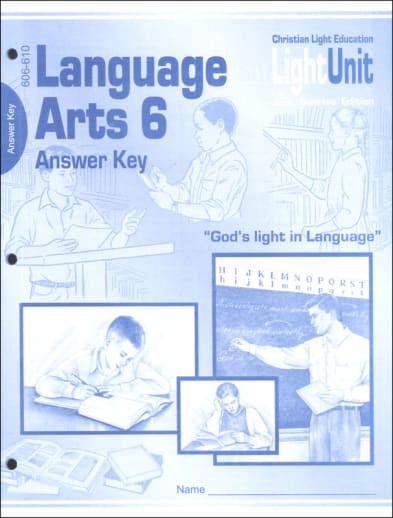 Language Arts LightUnit 606-610 Answer Key Sunrise Edition