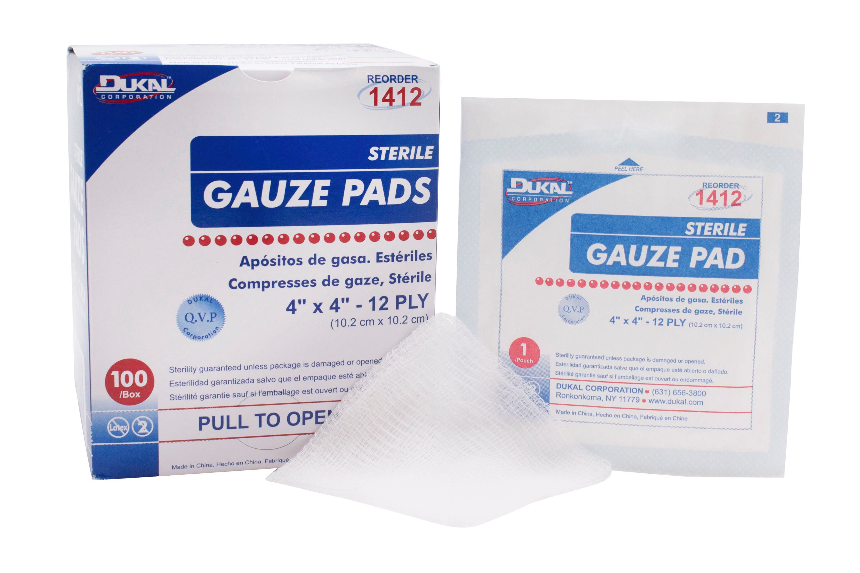 Dukal Sterile Gauze Sponge, 4 x 4 Inch, 12-Ply MK 381307
