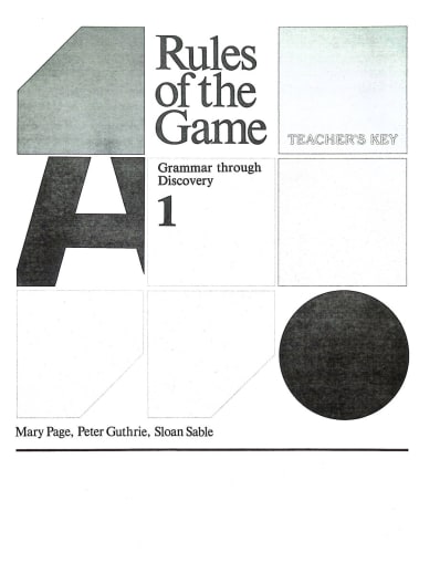 Rules of the Game Book 1 Teacher's Key