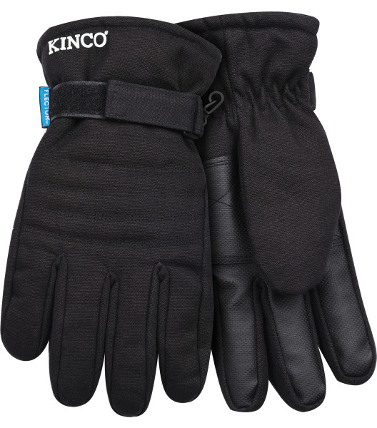 HydroFlector&trade; Lined Waterproof Black Duck Ski Glove with Pull-Strap