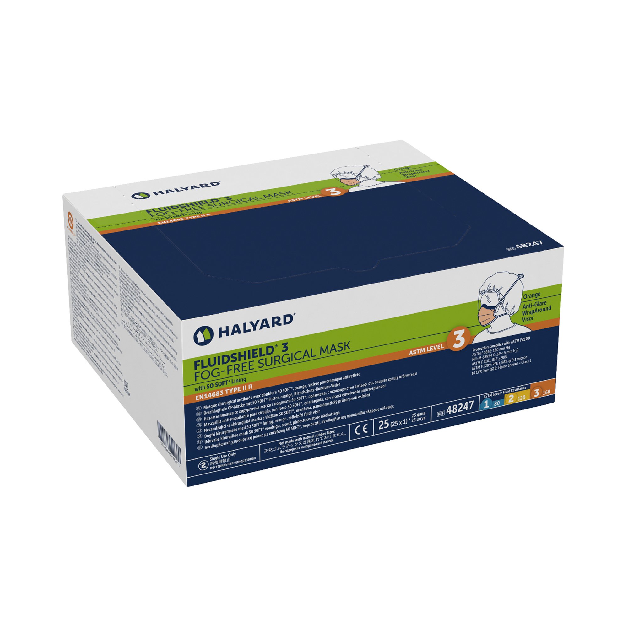 FluidShield Surgical Mask with Eye Shield MK 282581