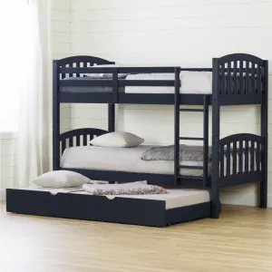 Solid Wood Bunk Bed with Trundle