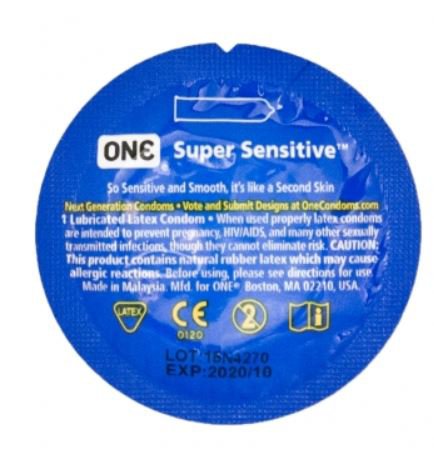 One Super Sensitive Lubricated Rubber Condom MK 1106978
