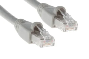 Cat6A Ethernet Patch Cable, Half-moon Boot, UTP, 100 ft, Gray