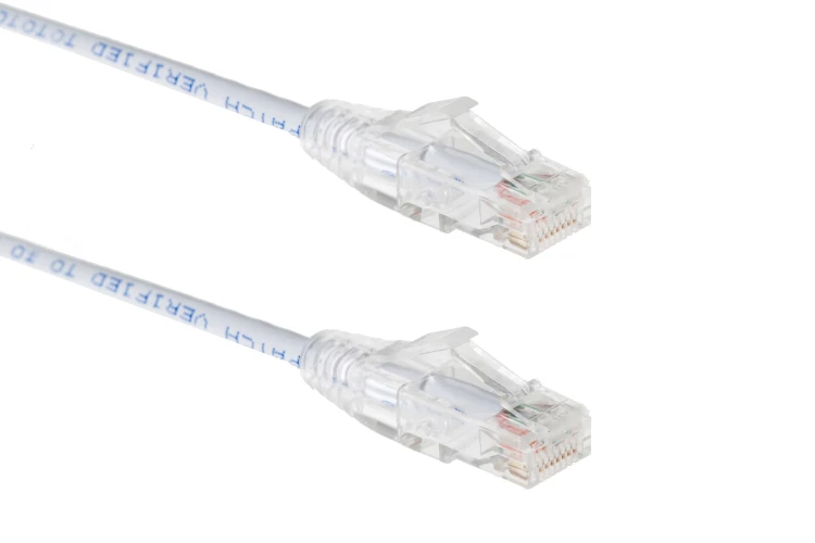 CAT-6A Slim Ethernet Patch Cable, 2ft, White