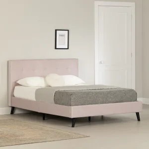 Cama tapizada tipo plataforma