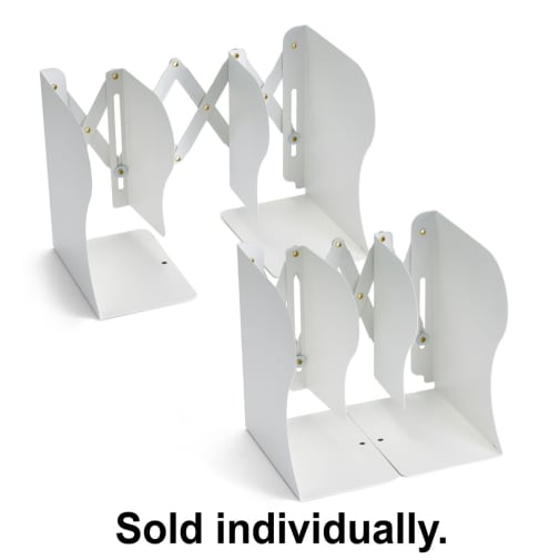Adjustable Bookends, Expandable 4" - 18" White