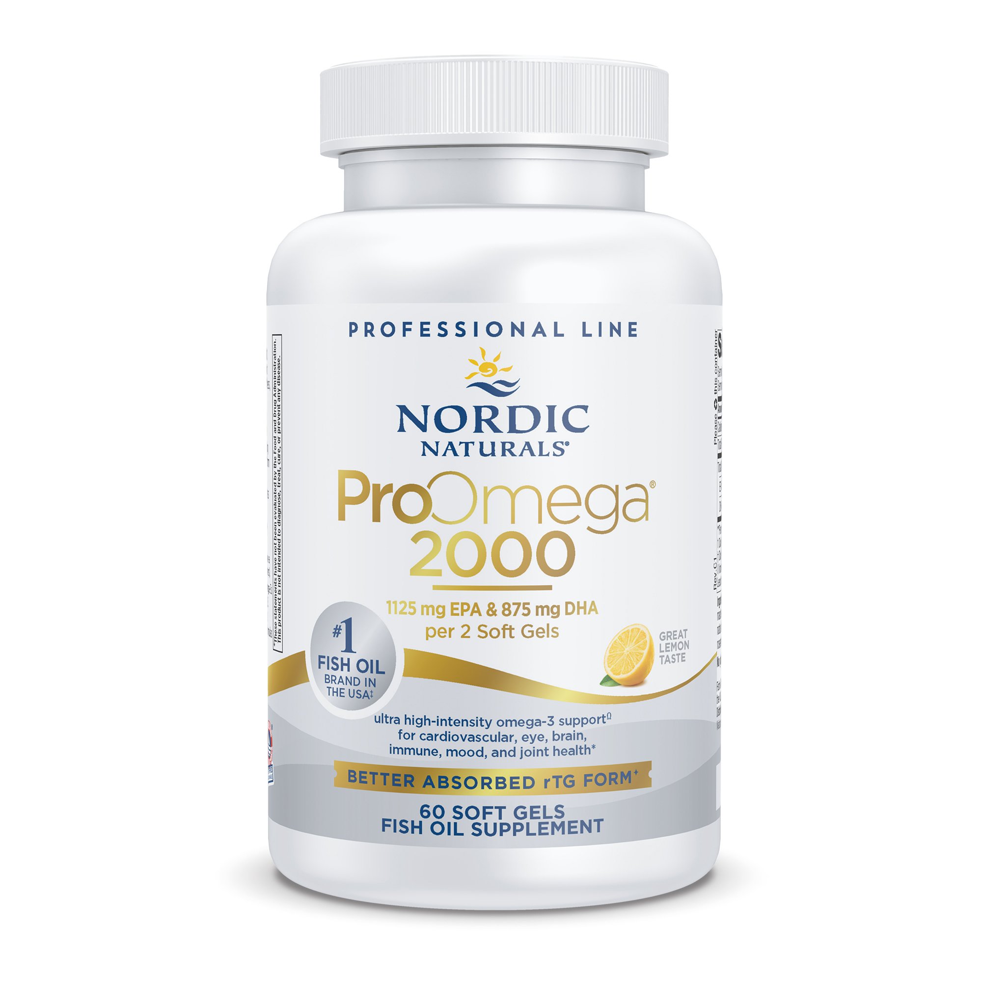 Nordic Naturals ProOmega 2000 EPA/DHA Dietary Supplement, Lemon Flavor MK 1264945