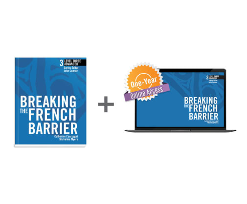 Breaking the French Barrier Level 3 (Advanced) Student Book + Digital Audio & Enhancements Online Access Code - 1 Year Subscription