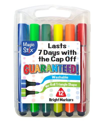 Magic Tri Stix Washable Markers - Set of 12