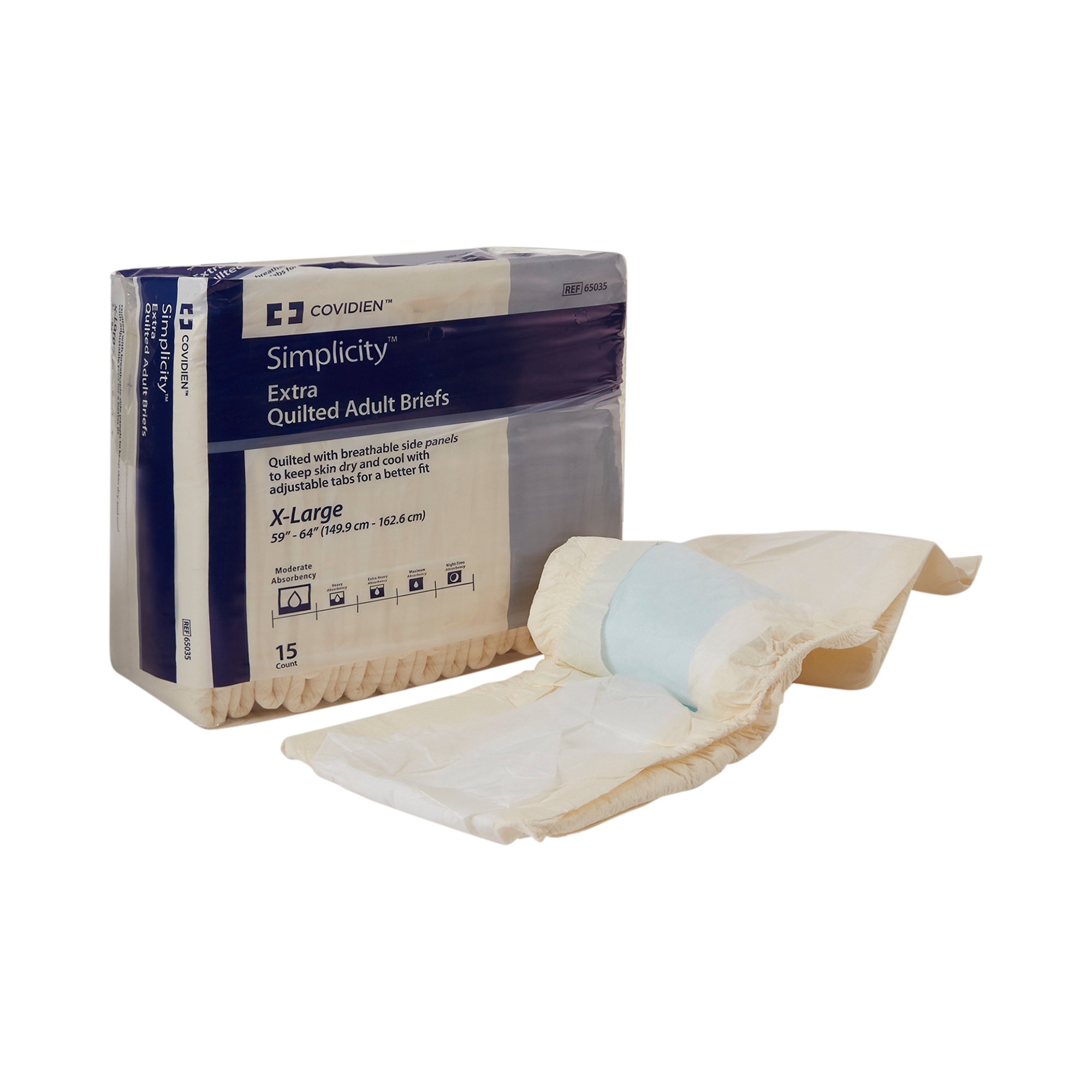 Simplicity Unisex Adult Incontinence Briefs, Moderate Absorbency, Extra Large MK 846765
