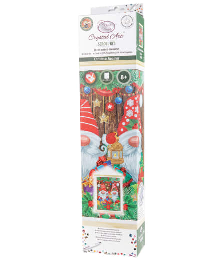 Crystal Art Scroll Kit: Christmas Gnomes