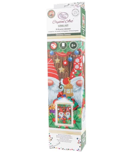 Crystal Art Scroll Kit: Christmas Gnomes