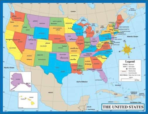 Map of the United States Chartlet
