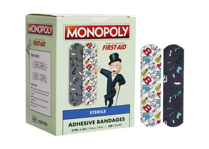 American White Cross Kid Design (Monopoly) Adhesive Strip, 3/4 x 3 Inch MK 1156955