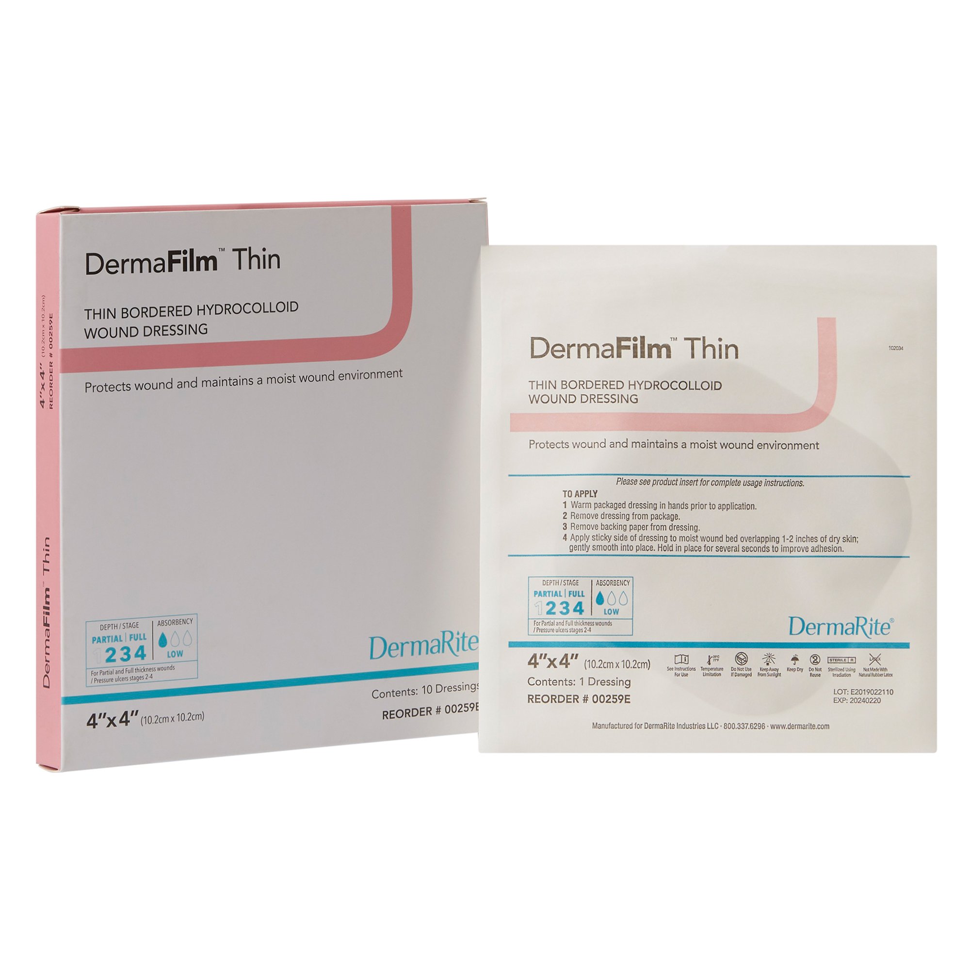 DermaFilm Hydrocolloid Dressing, 4 x 4 Inch MK 583419