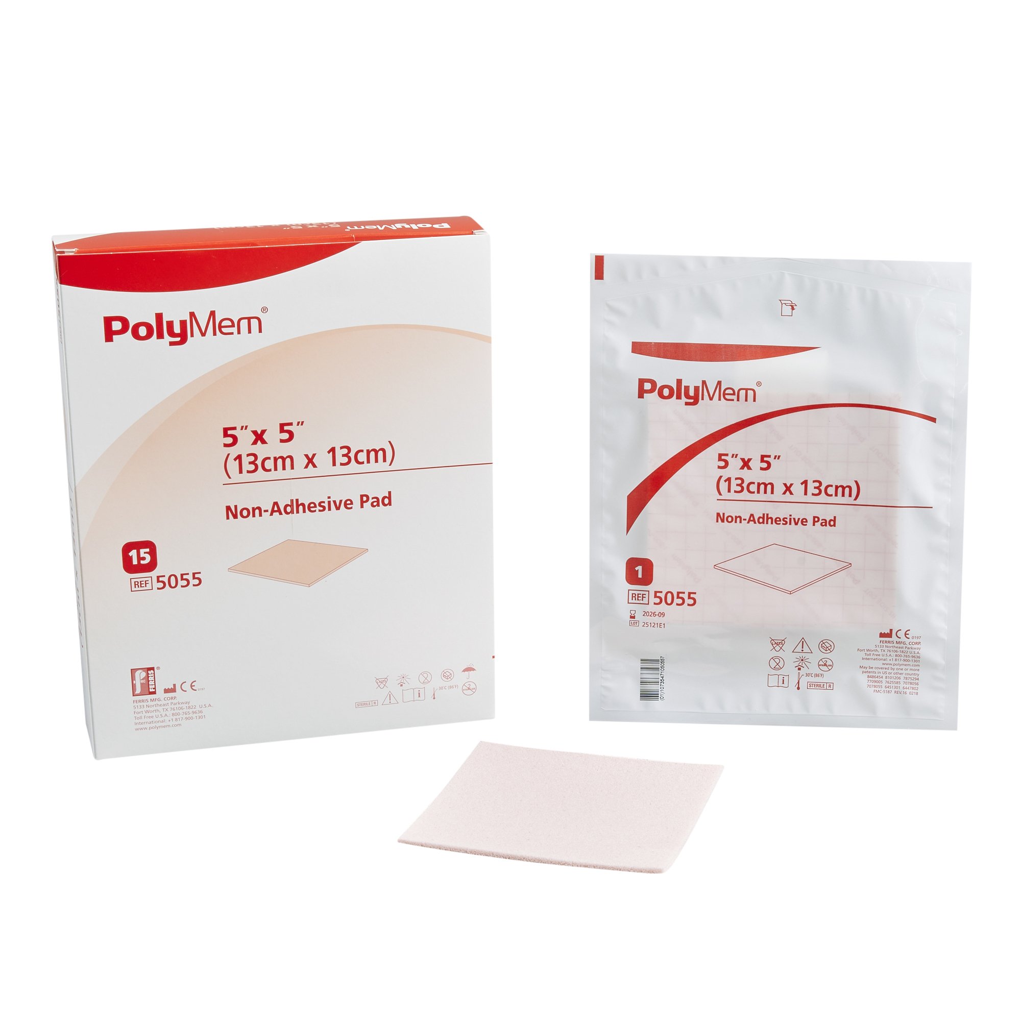 PolyMem Nonadhesive without Border Foam Dressing, 5 x 5 Inch MK 258751