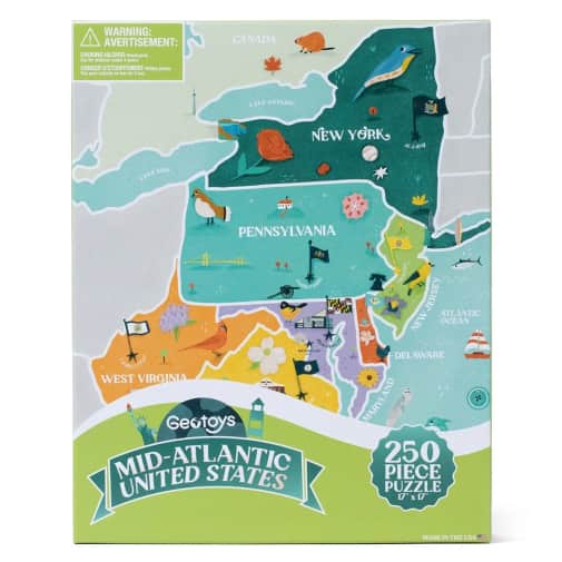 Geotoys Mid-Atlantic Regional Puzzle - 250 pieces