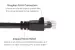 CAT6A Ethernet Patch Cable, Half-moon Boot, UTP, 75 ft, Black