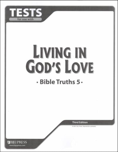 BJU Press Bible Truths 5 Tests 3rd Edition